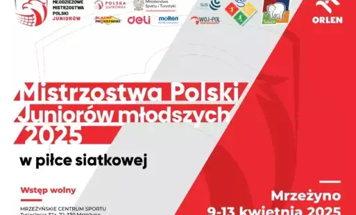 Zdjęcie do Finał Mistrzostw Polski Junior&oacute;w Młodszych w piłce siatkowej. Rywalizacja na parkiecie Mrzeżyńskiego Centrum Sportu